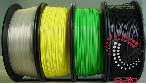 1.75 mm filament 4 3d printer.pla natural, yellow, green &amp; black bundle spools for sale