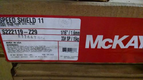 Mckay  speedshield 11  mig welding  e71t-11  flux core wire 1/16  33 lbs for sale