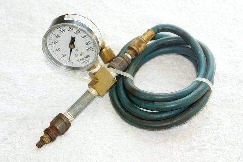 Trerice gauge 200psi and ritchie yellow jacket hose 6ft 500 max psi for sale
