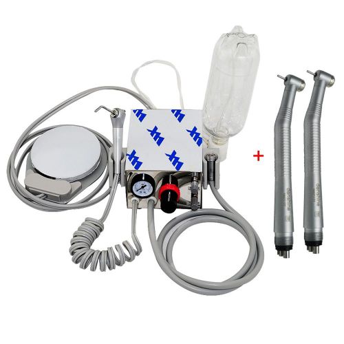 Portable Dental Turbine Unit Air Compressor + 2xFast Speed Handpiece 1W 4H CE