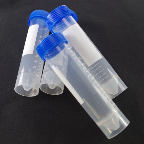 Plastic test tubes centrifuge tubes 50ml flat bottom new x4 for sale