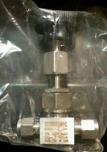 WHITEY/SWAGELOK SS-31RS4 GLOBE/NEEDLE VALVE 1/4&#034; 5000PSI SS NEW Old Stock