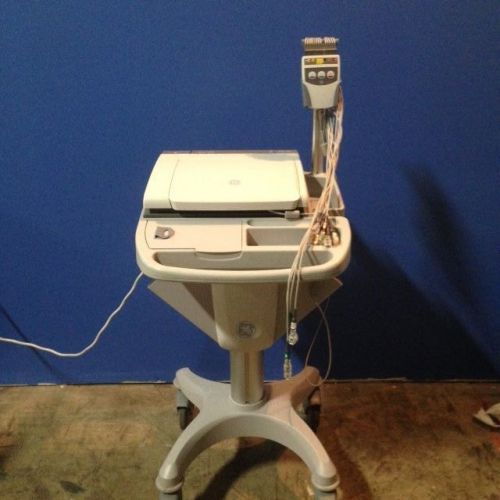 GE MAC-5000 EKG Machine Complete with CAM-14 Acquisition Module and Cart