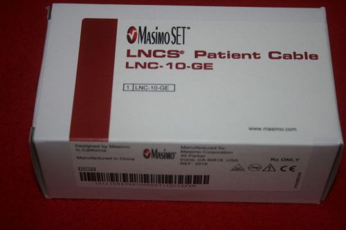 NEW MASIMO SET LNCS LNC-10-GE SPO2 PATIENT CABLE REF# 2016