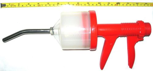 Large Plastic Pistal Grip Doze Syringe, Stainless Steel Nozzle, Dental,Equine