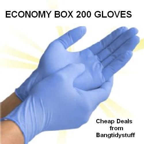 NITRILE BLUE LATEX FREE GLOVES- MEDICAL GRADE AQL1.5 - BIGGER BOX 200, FREE POST