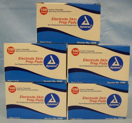 5 Boxes/100ea Dynarex Electrode Skin Prep Pads #1508