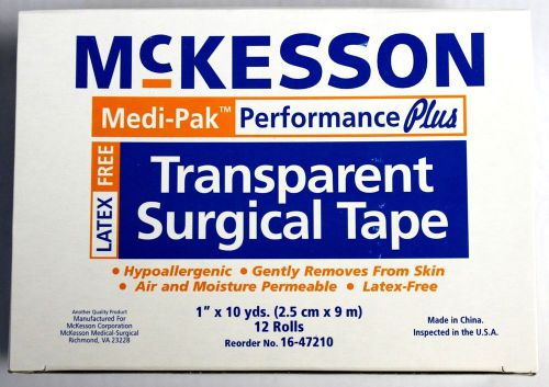 6 ROLLS McKESSON TRANSPARENT SURGICAL TAPE 1&#034; x 10  6 ROLLS