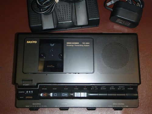 Sanyo TRC8800 Standard cassette transcriber with foot pedal &amp; headset