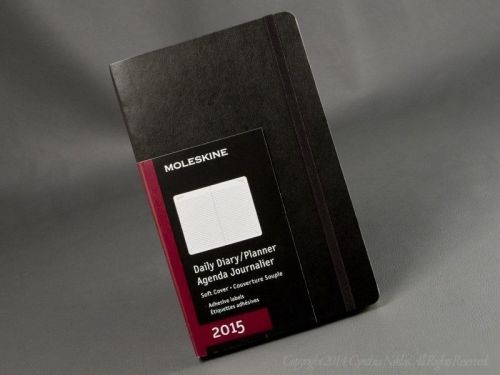 Moleskine 2015 black soft daily diary planner day calendar agenda large 5&#034; x 8 1/4 &#034; for sale