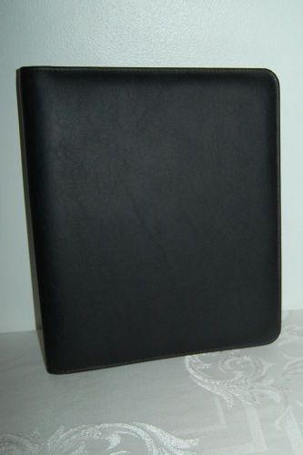 Franklin Covey Zippered 3 Ring Binder 13X11 Black Leatherette Large Inside Cargo