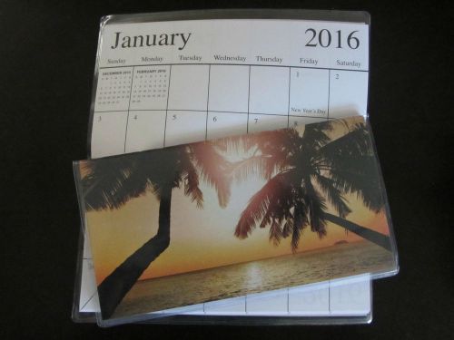 TWO YEAR 2015-2016 CALENDAR POCKET PURSE ORGANIZER TROPICAL ISLAND