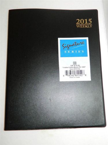 2015 Black Signature Series Weekly Day Planner Desk Calendar NEW