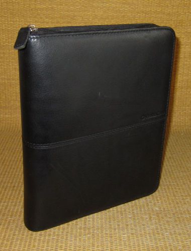 Classic 1.125&#034; rings | black nappa leather franklin covey zip planner/binder for sale