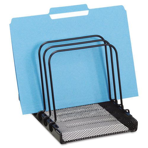 Rolodex rol1742323 mesh flip file folder sorter five sections black 7-4/5&#034; x 1-7 for sale