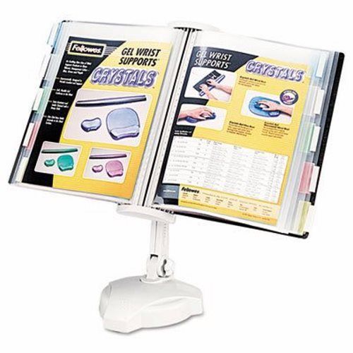 Fellowes Desktop/Wall Mount Copyholder, Plastic, 10 Pockets, Platinum (FEL22300)