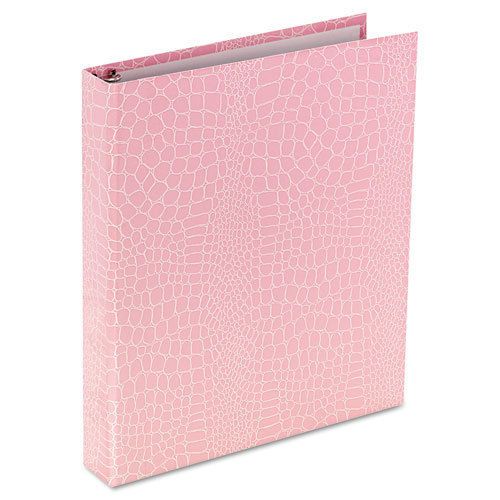 PROformance Crocodile Embossed Ring Binder, 1&#034; Capacity, Pink