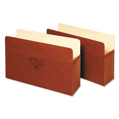 Five Inch Expansion Accordion Pocket, Straight, Manila/Redrope, Legal, Brown