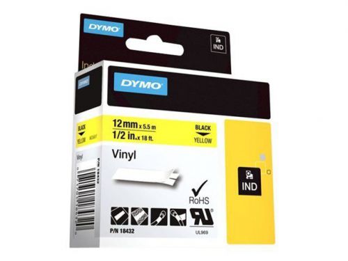 DYMO RhinoPRO - Permanent adhesive vinyl tape - yellow - Roll (0.5 in x 18 18432