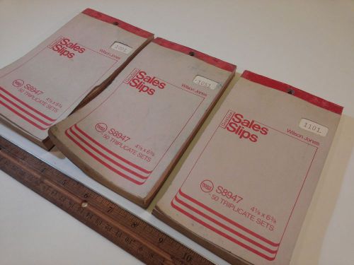 3 Wilson Jones Gray Line Sales Slips Carbon Paper 50 triplicate Sets s8947