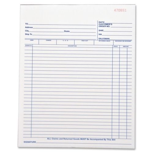 Business source all-purpose forms book -50 sheet(s)2 part -10.25x8.38- bsn39554 for sale