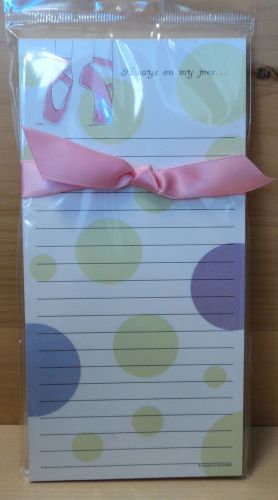 Ballerina ballet lined made in the USA list notepad STATIONERY magnetic 50 sheet
