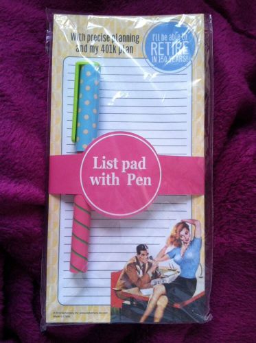 Retro Sarcastic Retirement Comment Magnetic List Note Pad &amp; Pen