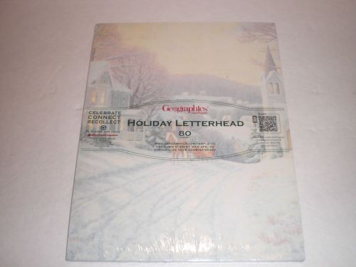 GEOGRAPHICS LETTERHEAD HOLIDAY WINTER 80 SHEETS 8 1/2&#039;&#039; X 11&#039;&#039;