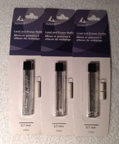 Pack Of 3!! AVANT 0.7mm Lead &amp; Eraser Refill. (Fits Any Avant Mechanical Pencil)