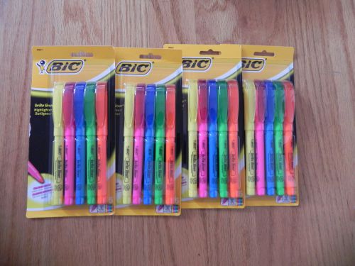 20 BIC brite liner highlighters (4X 5pk.) Assorted colors Chisel tip