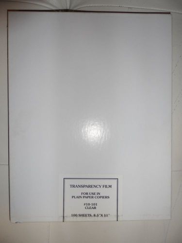 TRANSPARENCY FILM FOR PLAIN PAPER COPIERS #10-101, 8.5&#034;X11&#034; 100 SHEETS