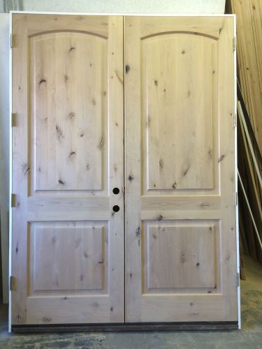 8&#034;0&#034; Tall Knotty Alder Wood Exterior Front Entrance Doors 64&#034; X 96&#034;