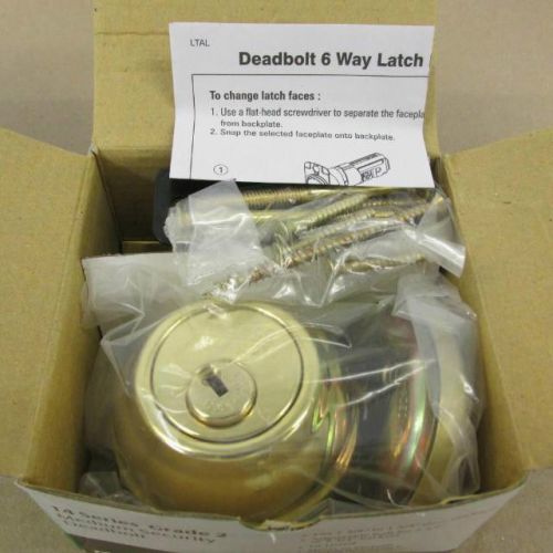 Medeco bilevel deadbolt, bright brass, single cylinder &amp; thumb, 14j12110-05-dx for sale