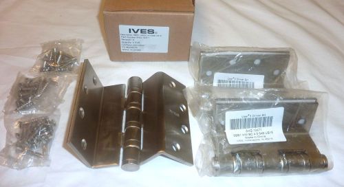 3 Ives 5BB1HW SC 4.5&#034; 646 US15 Full Mortise Swing Clear Hinges SATIN NICKEL NEW!