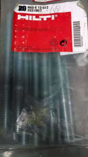 NEW HILTI HAS-E12-612 ANCHOR ROD 333190/7 BAG OF 15