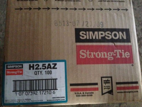 H2.5AZ Simpson strong hurricane ties galvanized fasteners QUANTITY 100