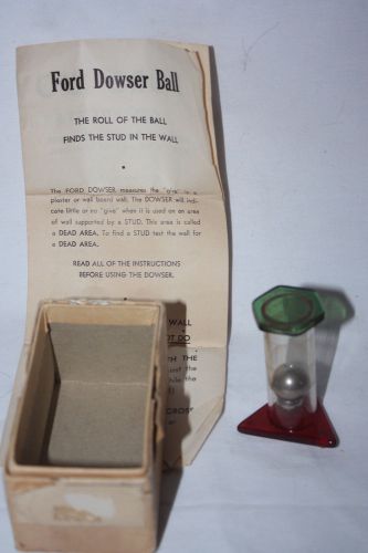 VINTAGE UNIQUE FORD DOWSER CARPENTER WALL STUF FINDER BALLS W BOX + INSTRUCTIONS