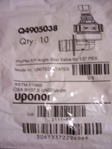 1/2&#034; pex x 3/8&#034; comp  uponor angle valves