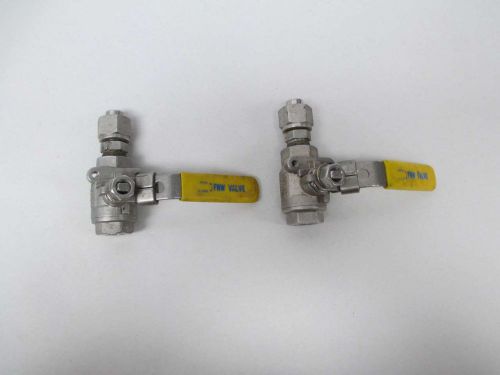 LOT 2 FNW 3/8IN THREADED STAINLESS BALL VALVE D377586