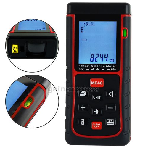 Handheld Digital 60 Meter Laser Distance Area Volume Pythagorean w/ Spirit Level