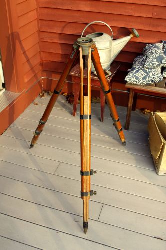 ANTIQUE KEUFFEL ESSER TRIPOD K&amp;E SURVEYORS TRANSIT 3 1/2&#034; X 8&#039; ADJUSTABLE NICE!!