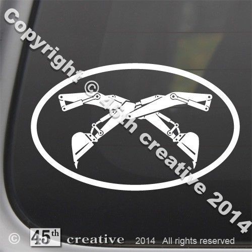 Excavator Oval Decal - excavator backhoe operator tooth dig bucket logo sticker