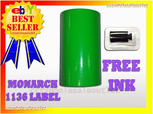 FLUORESCENT GREEN LABEL FOR MONARCH 1136 PRICING GUN 1 SLEEVE=8ROLLS