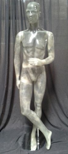 Male Full-Size Mannequin - Black Transparent Fiberglass - High Quality - #45