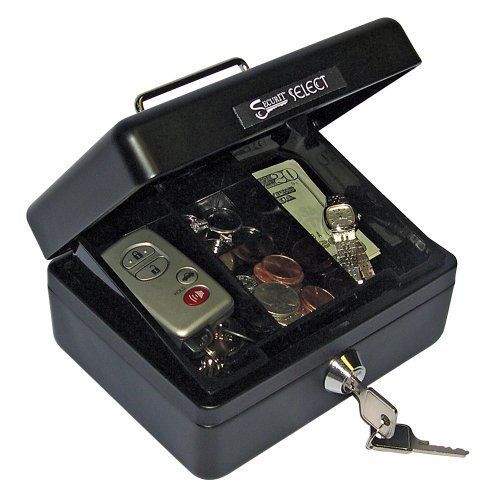 Pm Securit Cash Box - Steel - Black - 2.9&#034; Height X 5.9&#034; Width X 4.6&#034; (04801)