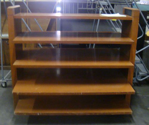 Fabulous 2 sided multi-tiered wooden shelves for sale