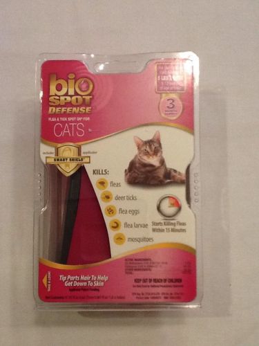 Bio Spot Defense Flea &amp; Tick for Cats Over 5 lb 3 months supply w/ Smart Shield