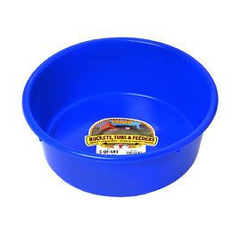 5 Quart Plastic Pan Pet Livestock Feeding Shop Supplies Multi Purpose Blue