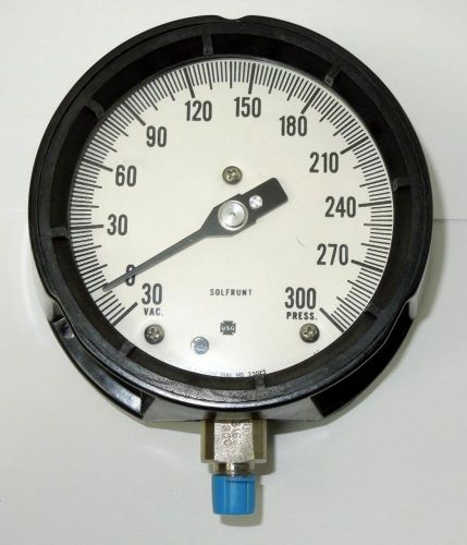 AMETEK US GAUGE 30&#034; VAC-0-300 psi 4-1/2 FACE, 1/4&#034; LM 316 TUBE &amp; SOCKET &lt;398ER09