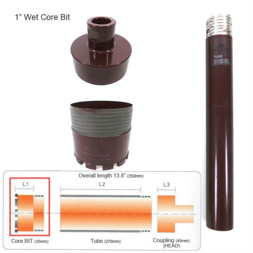 1&#034; wet diamond core drill bit premium arix segment 1inch 25mm core bit set for sale